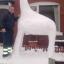 Tall story: snow giraffe spotted in garden!