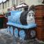 Useful: a snow Thomas the Tank Engine pulls up in Newport Useful: a snow Thomas the Tank Engine pulls up in Newport