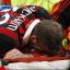 David Beckham is injured during the Serie A soccer match between AC Milan and Chievo (AP)