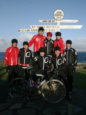 March 2010 - David Walliams, Davina McCall, Fearne Cotton, Patrick Kielty, Russel Howard, Miranda Hart, Jimmy Carr - John O'Groates to Lands End Cycle.