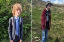 Henry Allen (pictured left in his school uniform and right whilst on a walk) will do the run on February 20