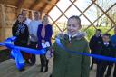 Pupil Edie Vernol cuts the ribbon on the new pavilion Pic ARM Images