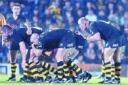 Under pressure: Wasps' scrum stuttered against Bristol in their match on Sunday