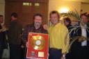 Long-lost: Ashley Holt and Alan Jones with the gold disc