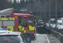 M40 lanes blocked after crash flips car onto roof
