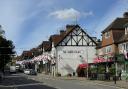 The High Street Chalfont St Peter is getting into the St George's Day spirit