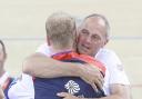Sir Steve congratulates Sir Chris Hoy after his sixth Olympic gold