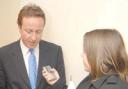 Vow: David Cameron talks to our reporter