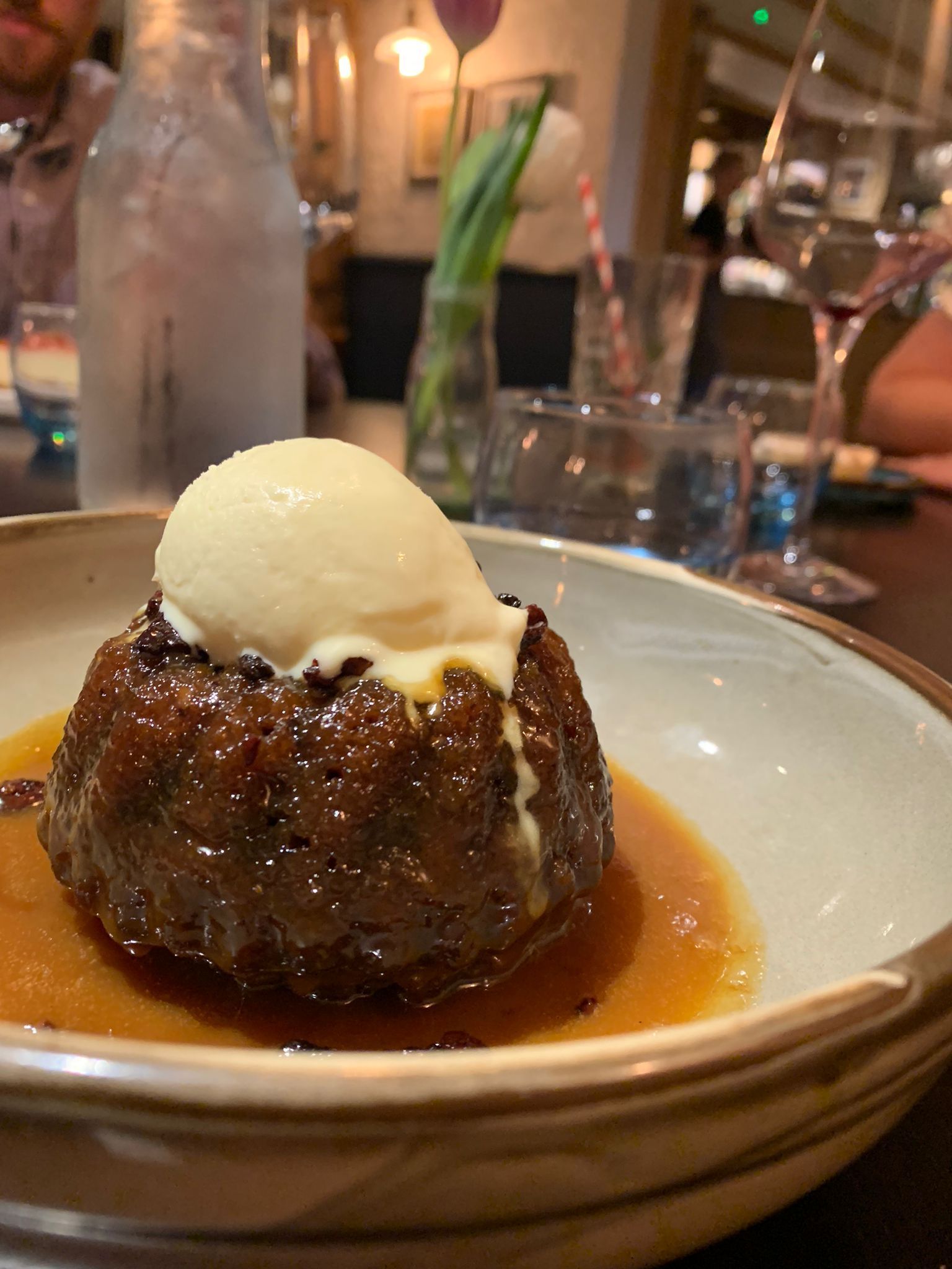 The sticky toffee pudding