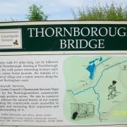 Information board at Thornborough bridge