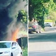 Thick smoke was seen billowing into the air on Chesham Lane