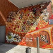 Bee mural in town centre