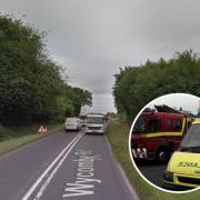 Emergency services attend after crash on A-road