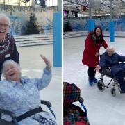 Residents enjoy ice skating