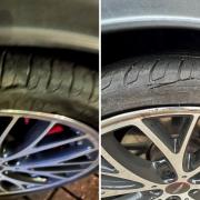 The slit was around three inches long as the tyre needed to be replaced