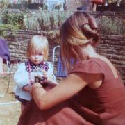 Me, sporting some fabulous beads, and my mum, Lyndy.