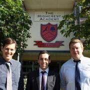 Trainee teachers, from left to right, Jeremie Tomlin, Dan Goodge and Tom Price.