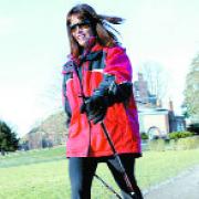 Philippa Brownjohn Nordic walking in Higgenson Park, Marlow