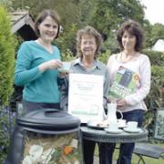 Digging in: Cheryl Brophy-Chan, Anne Ling and Bucks CC compost development officer Colette Littley-Home at a Master Composters'
