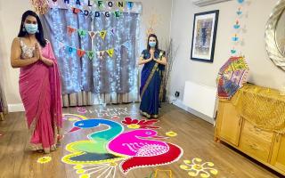 Staff at Chalfont Lodge dressed in their finest saris for Diwali