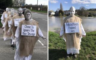 Activists protest against Thames Water dumping sewage in Marlow