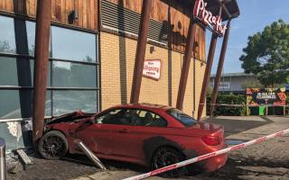 Car CRASHES into Pizza Hut in High Wycombe