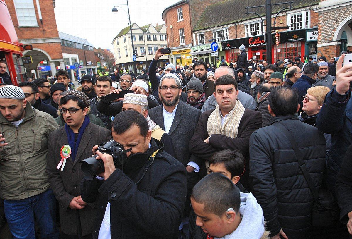 Hundreds gathered in the town centre to mark the birth of the prophet Muhammed 