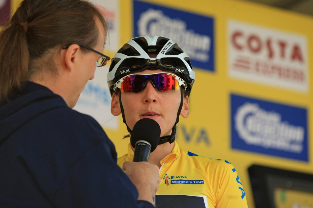 German cyclist Lisa Brennauer, of team Velocio-SRAM, who was the overall winner