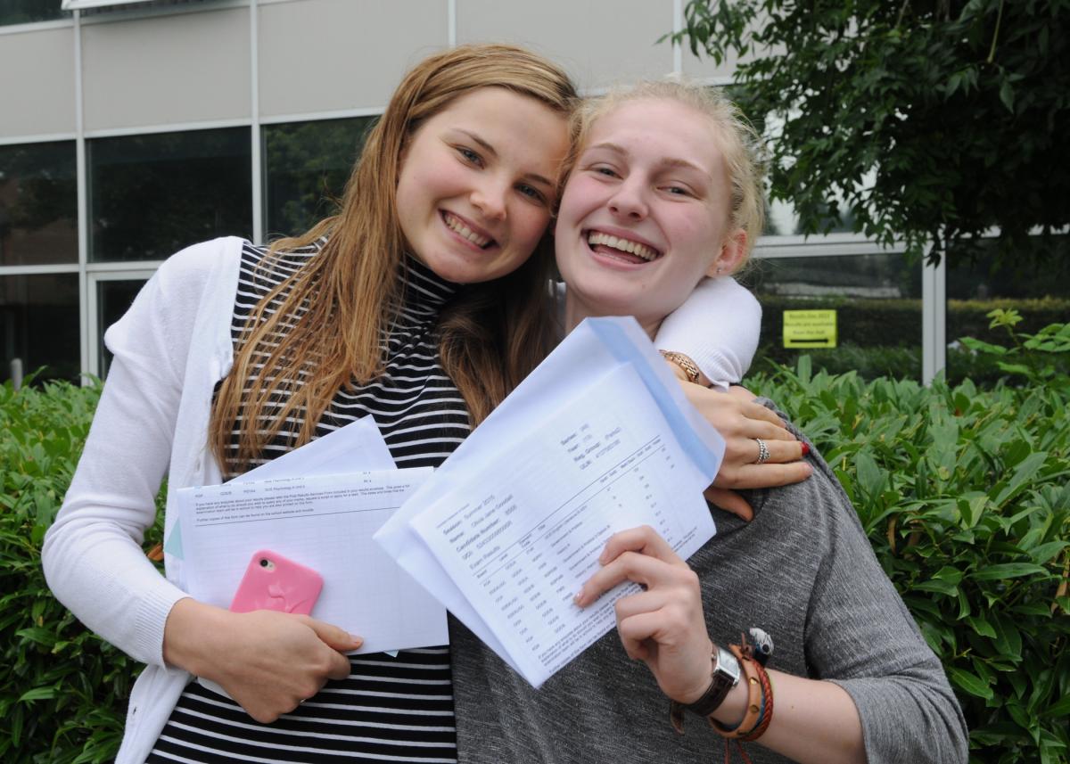 Wycombe High School A Level results Amanda Greenwood (Sports Technology Loughborough) and Olivia Goodall (English and Film at Exeter)