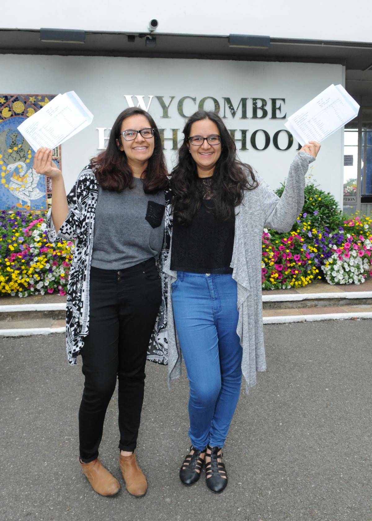 Wycombe High School A-Level results - twins Mahum and Marwah Kiani