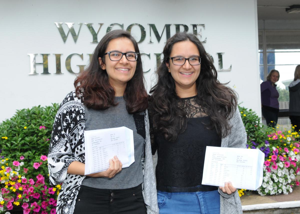 Wycombe High School A Level results - twins Mahum and Marwah Kiani