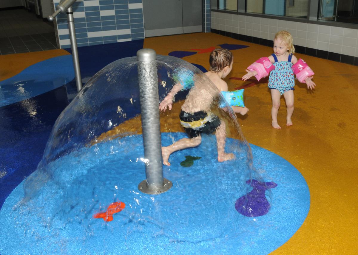 Splash pad zone, Wycombe Leisure Centre - ARM Images