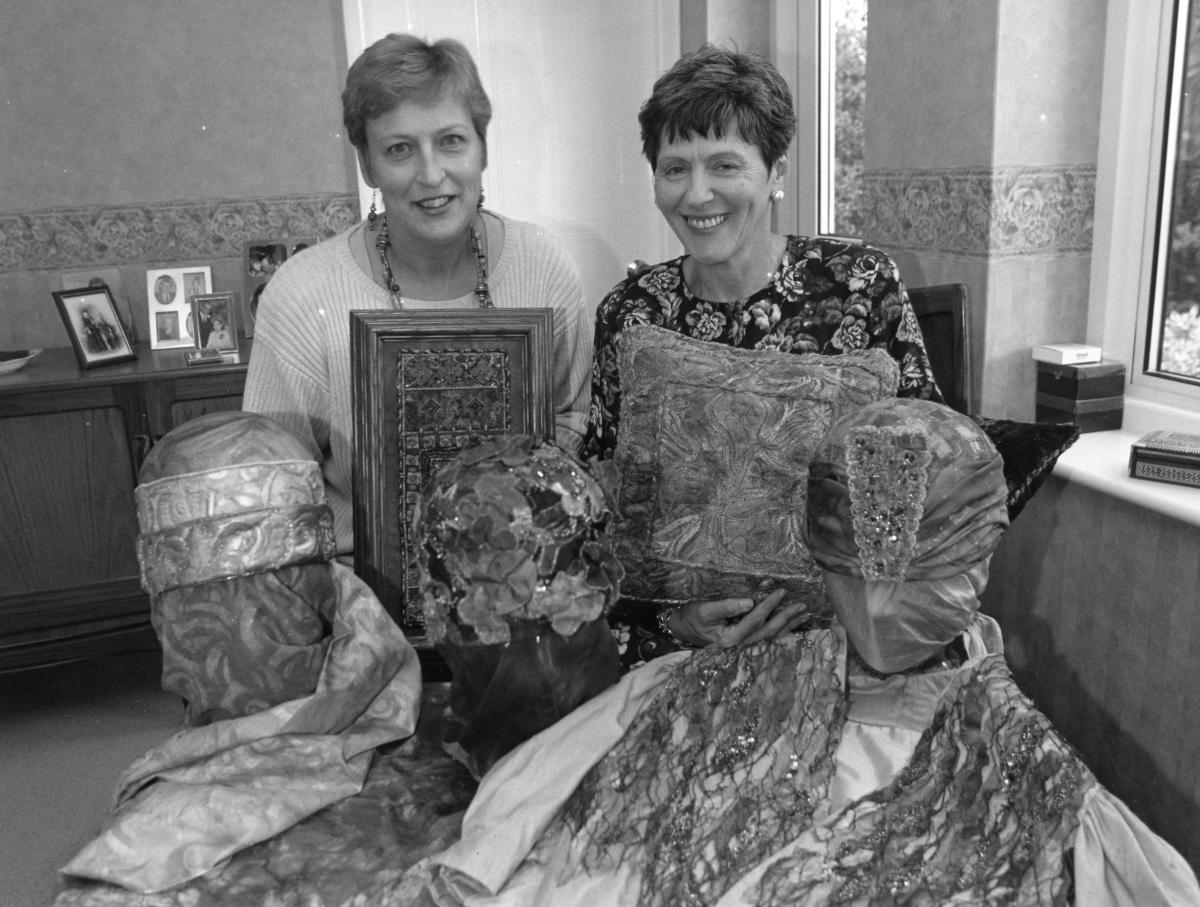 Great Missenden - embroidered garments: Sandra Nusdibeh (left) and Lis Mann