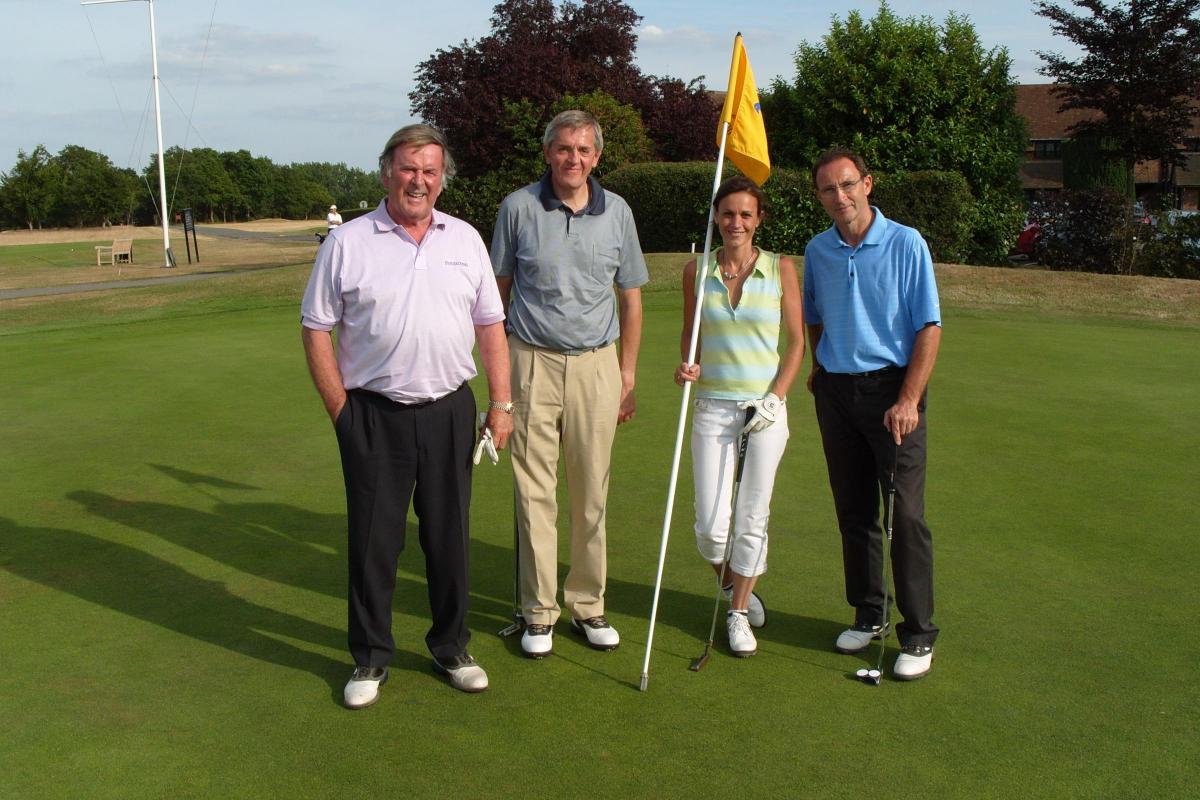 Sir Terry Wogan with former WWFC manager Martin O’Neill, Graham Pearl and Rachel Mitchell