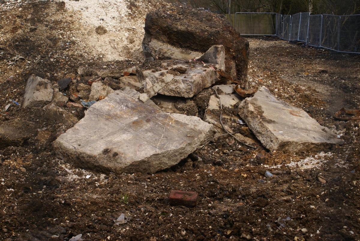 A pile of concrete next to the suspected bunker Photo Will Burton