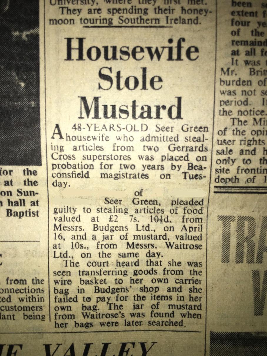 'Housewife stole mustard'
