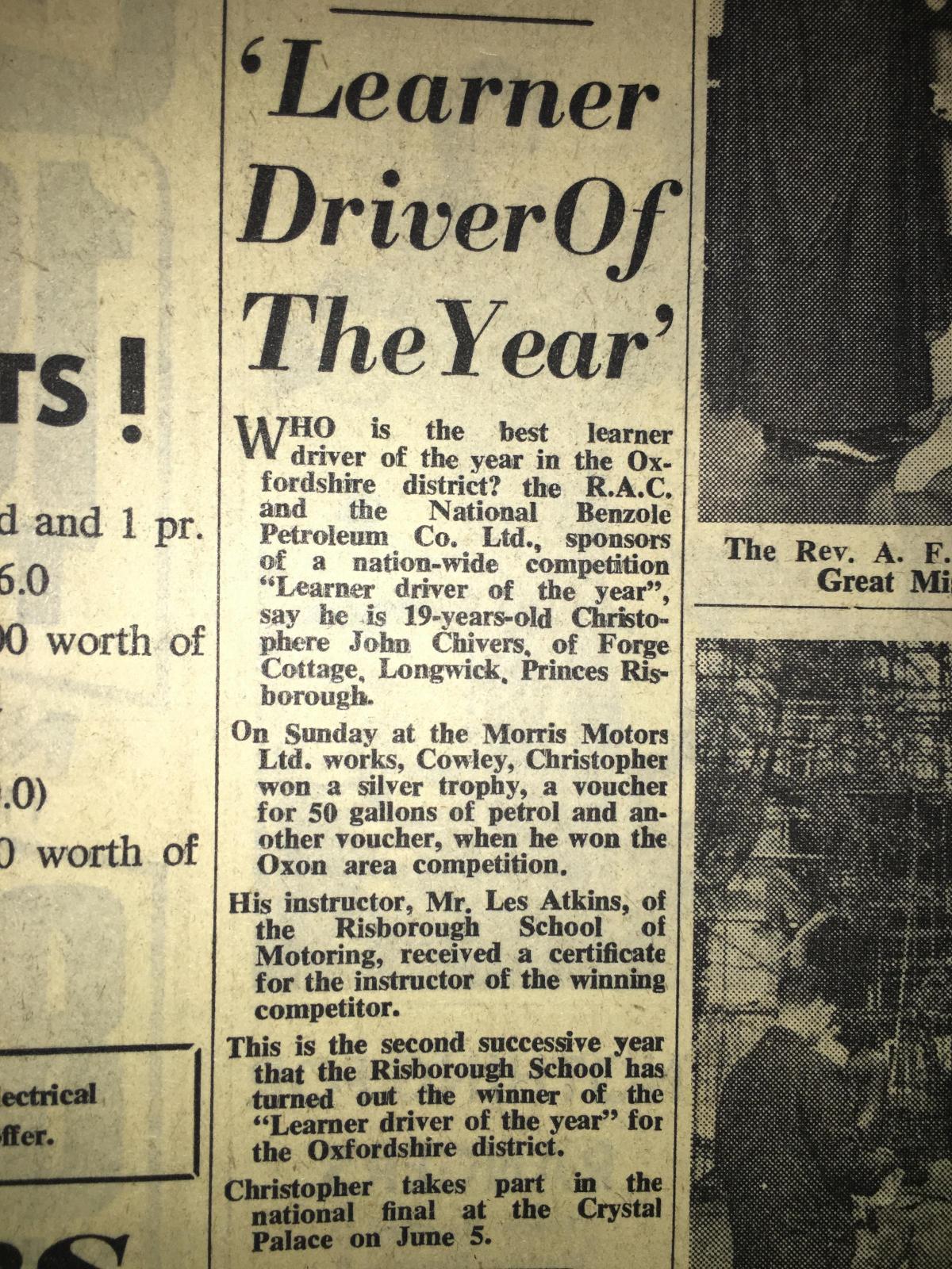 Who was the learner driver of 1966?