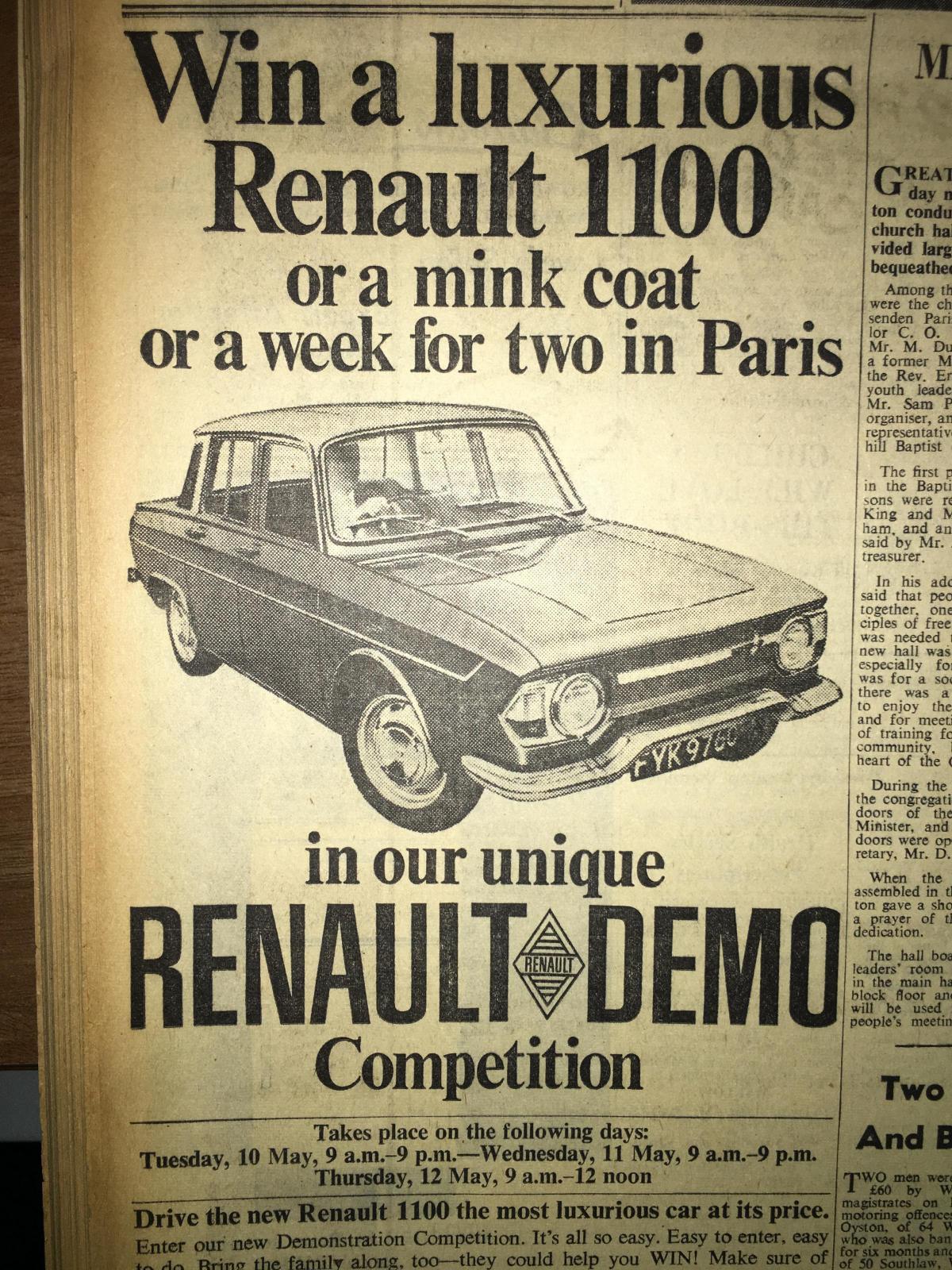 Prize: Win a car, mink coat, or a week for two in Paris