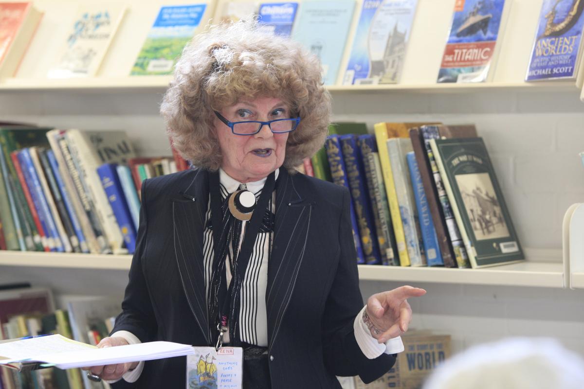 Poet and artist Zena Scharf wrote a poem about the library for the event. Picture: Anita Ross Marshall (ARM Images)