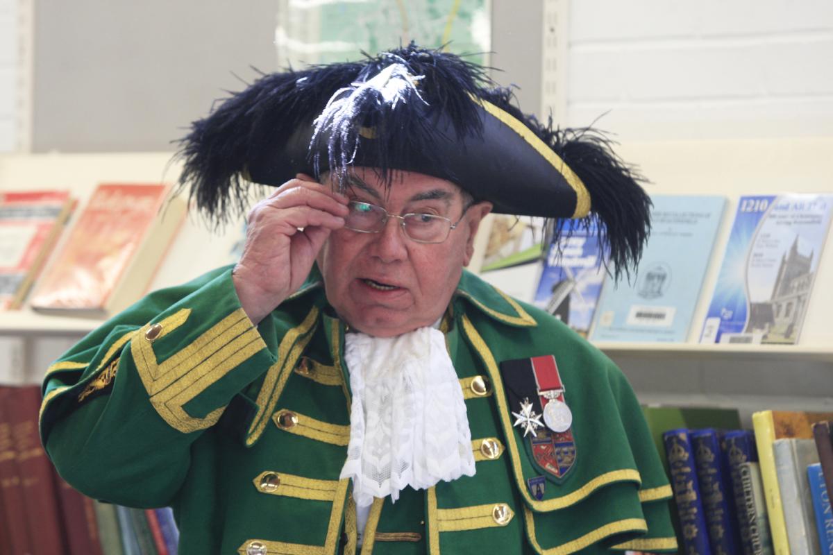 Town crier Richard 'Dick' Smith also gave a talk on Beaconsfield's rich history. Picture: Anita Ross Marshall (ARM Images)