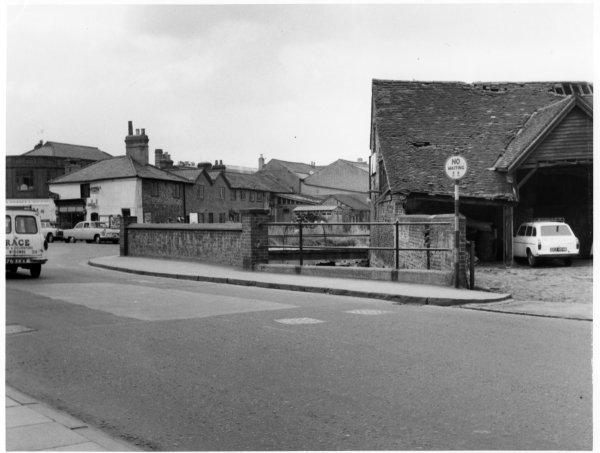 Looking west from the junction with White Hart Street, a view along Newland Street, High Wycombe. April 1965