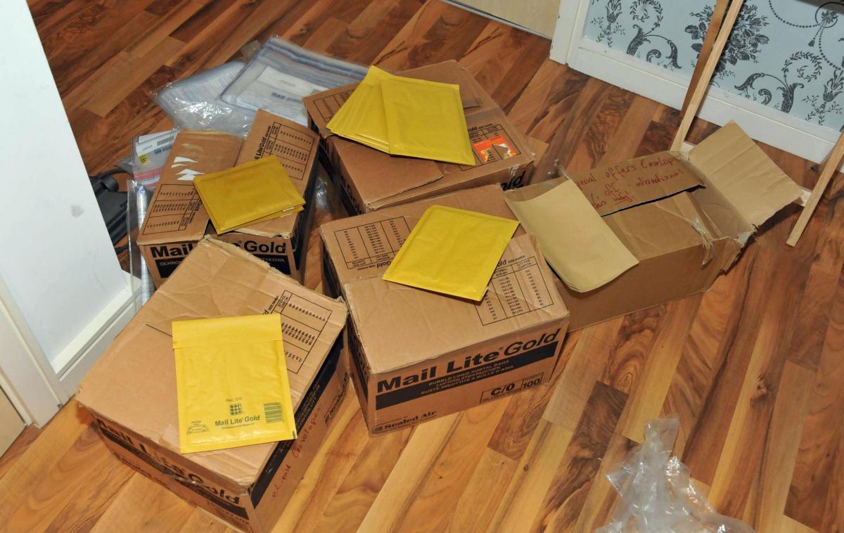 Boxes found at a flat in Manchester. National Crime Agency/PA Wire