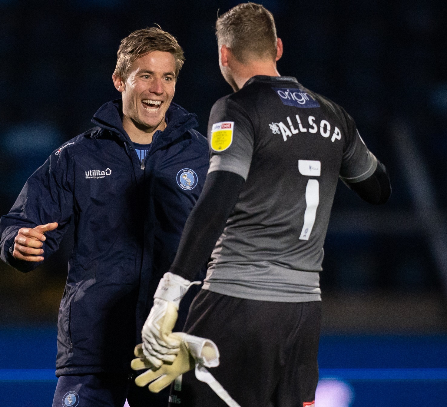 David Wheeler and Ryan Allsop after the Sheffield Wednesday win in October (Prime Media)