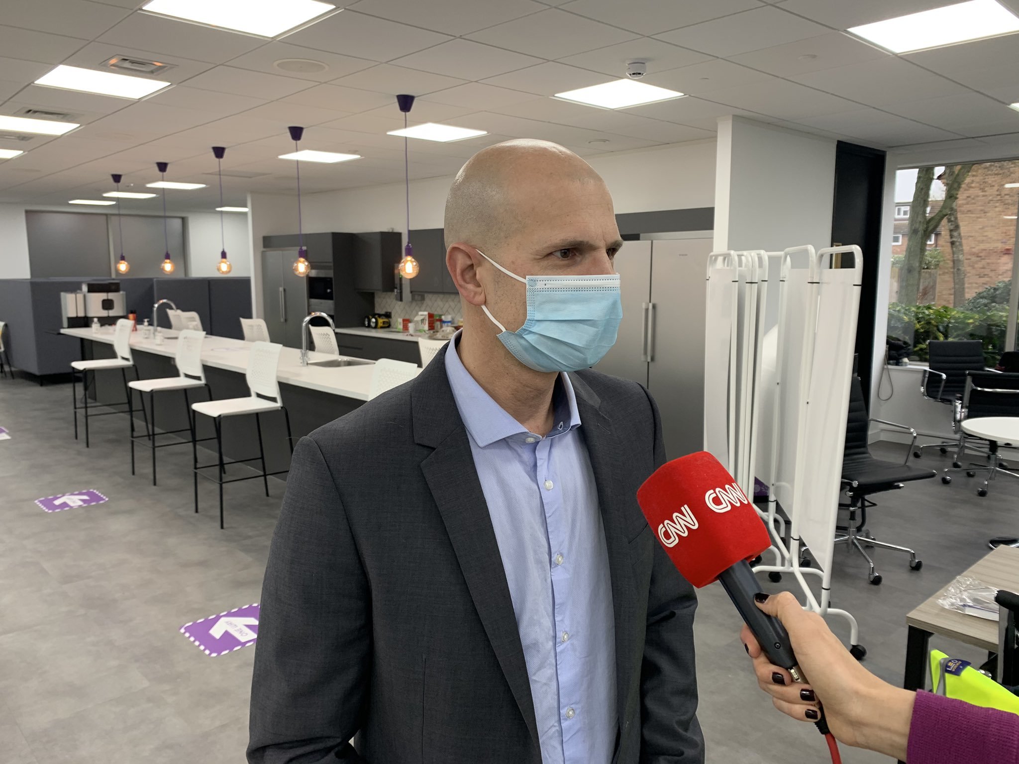 Oliver Picard, who runs the vaccination centre, speaking to CNN 