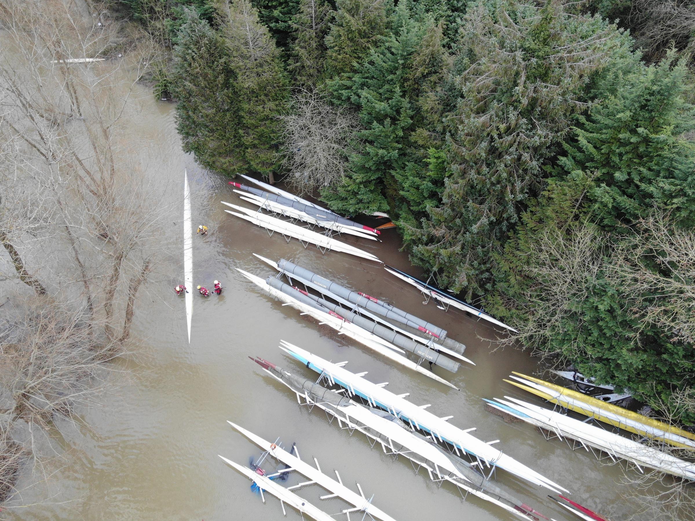 The canoes that had broken their mooring (Bucks Search And Rescue)