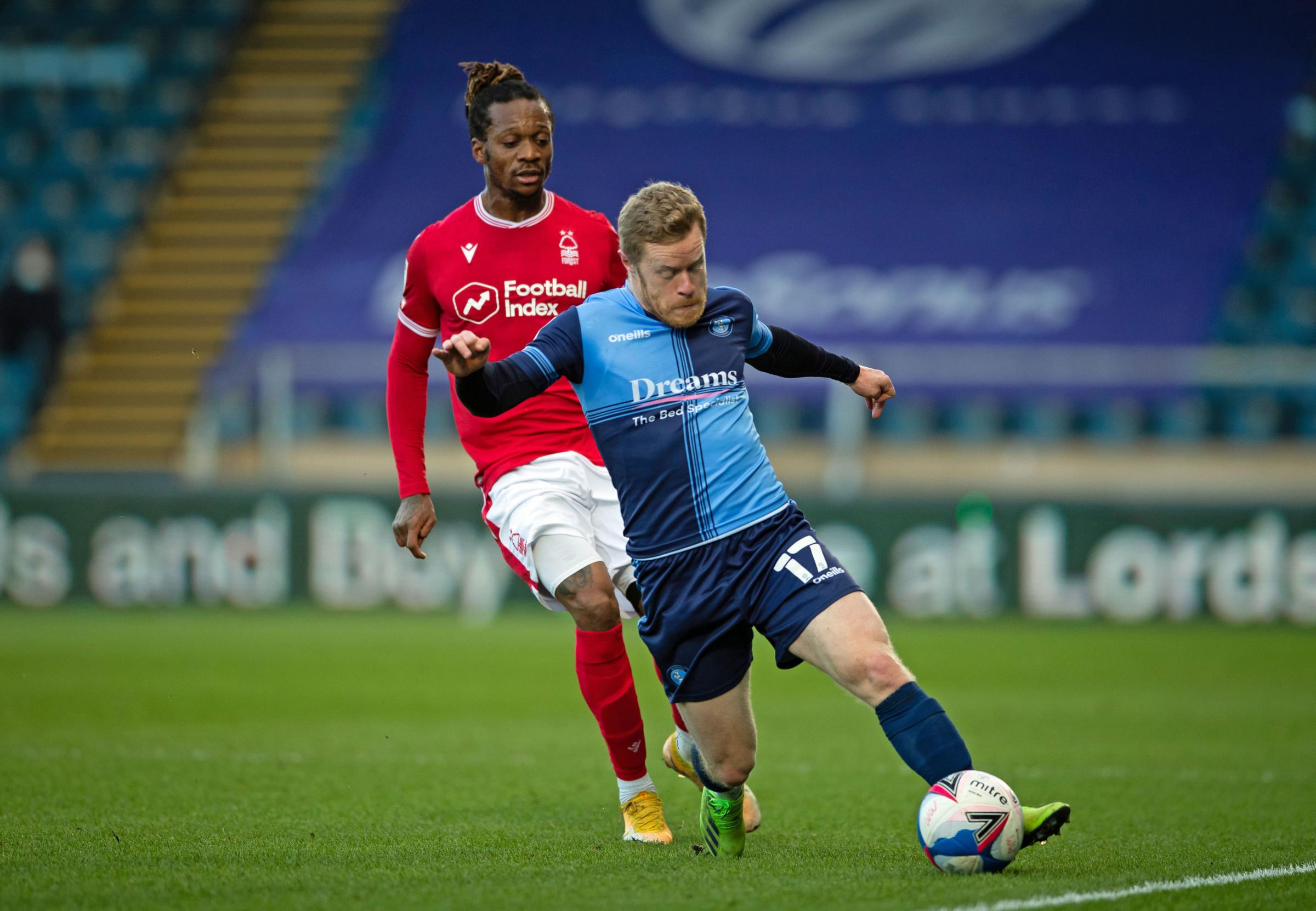 Daryl Horgan was substituted during Wycombes loss against Nottingham Forest 