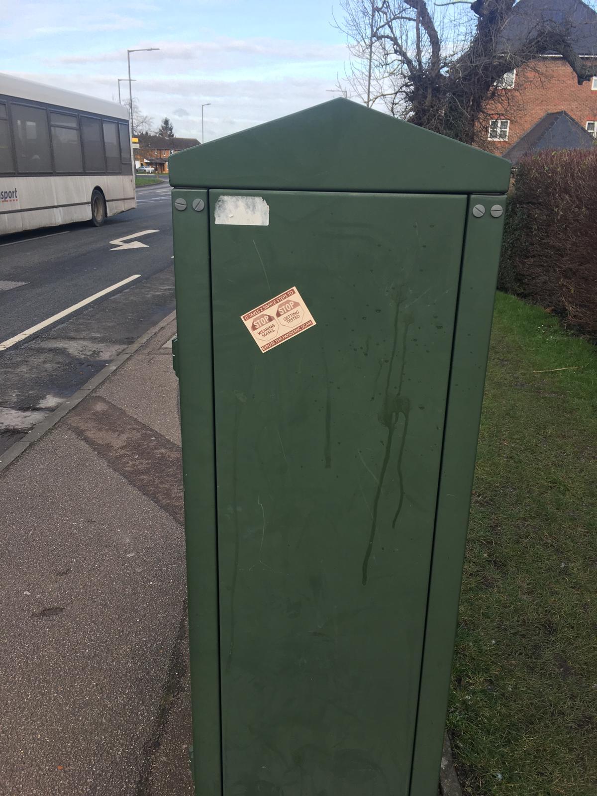 The sticker is a few yards away from the entrance of Stoke Mandeville Hospital 