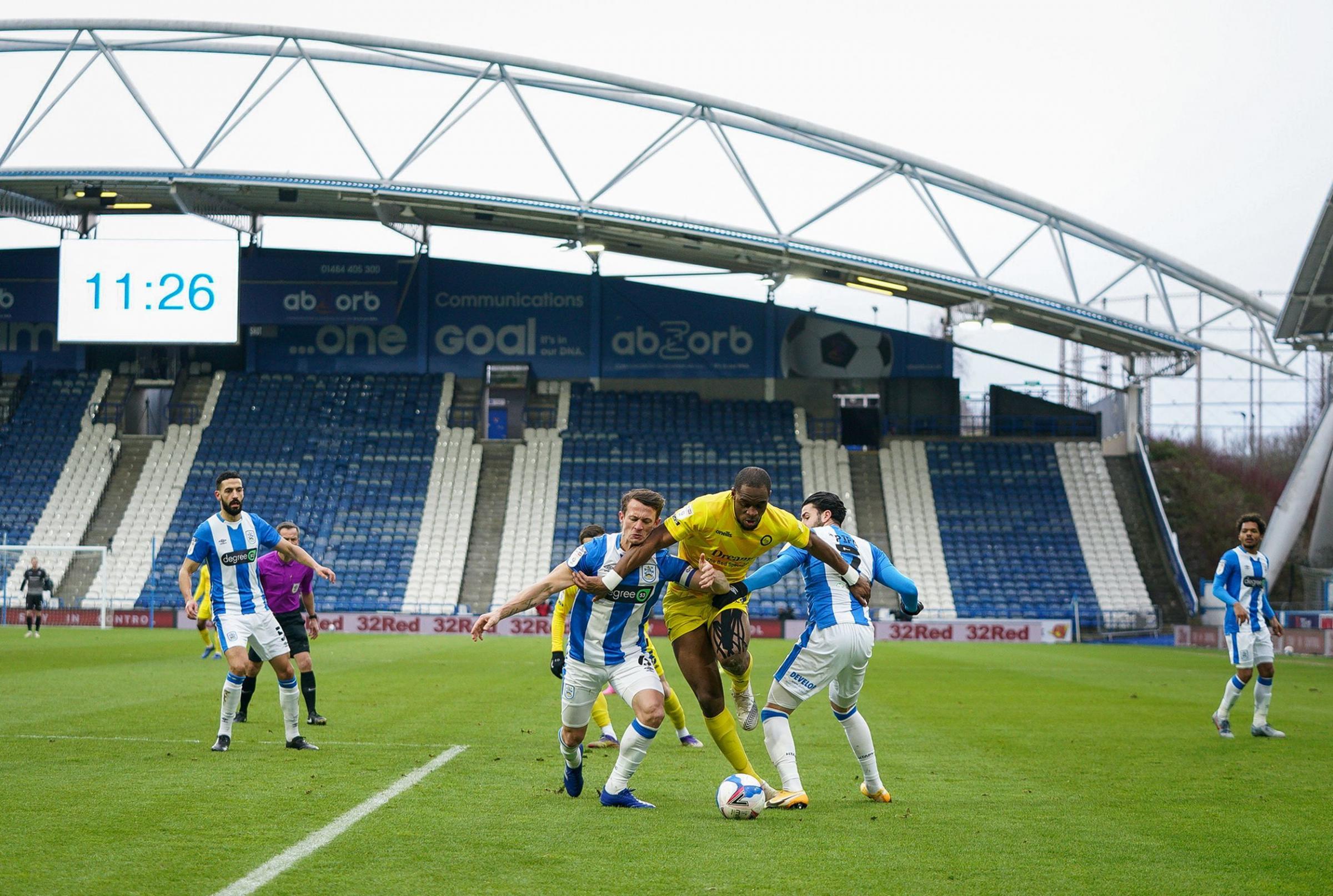 Uche Ikpeazu was fouled six times against Huddersfield Town (Prime Media)