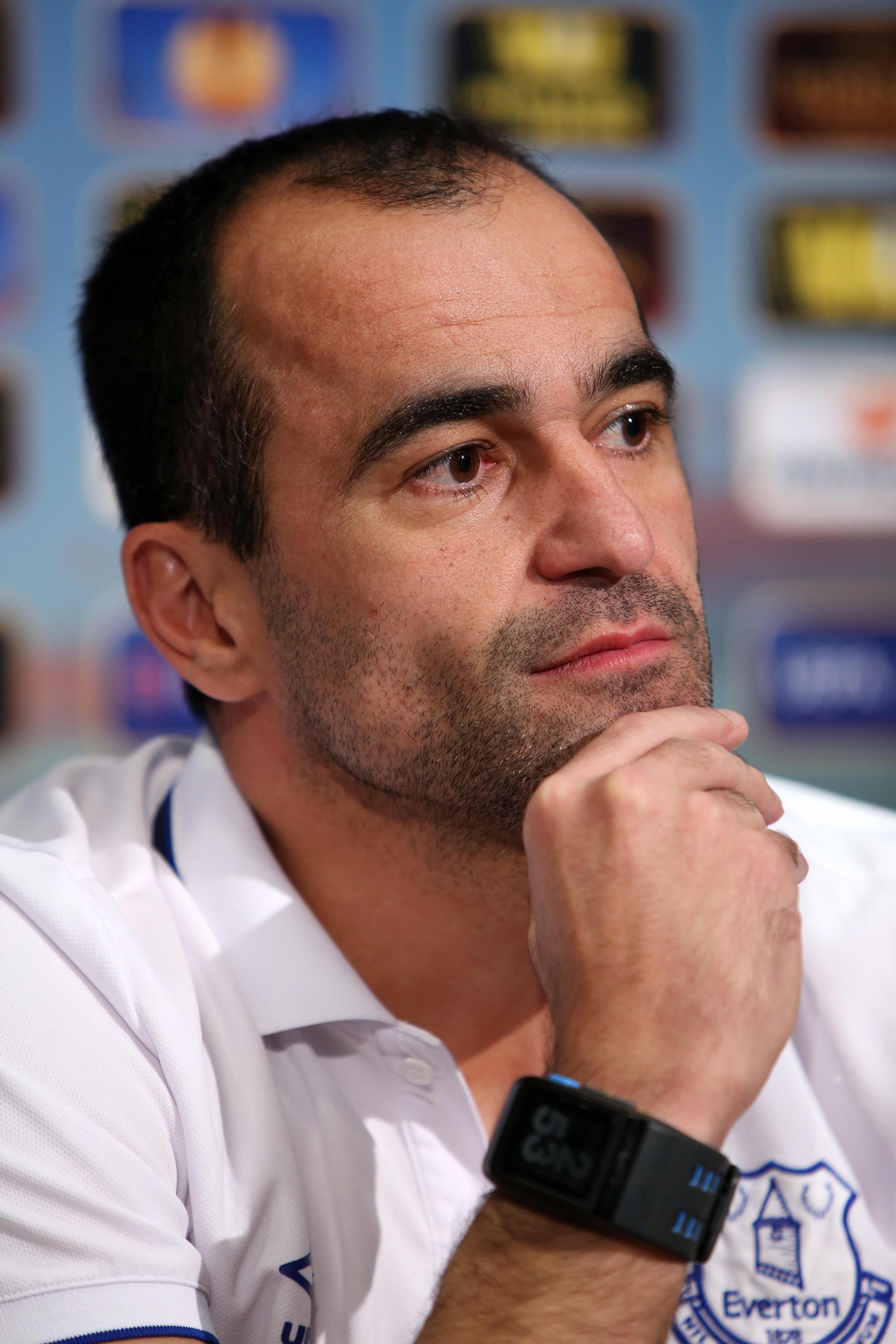 Roberto Martinez (pictured here in 2015 at Everton), kept Wigan up in 2011 and in 2012 and the FA Cup with the club in 2013. However, they were relegated from the PL just three days after winning the trophy (Peter Bryne/PA)