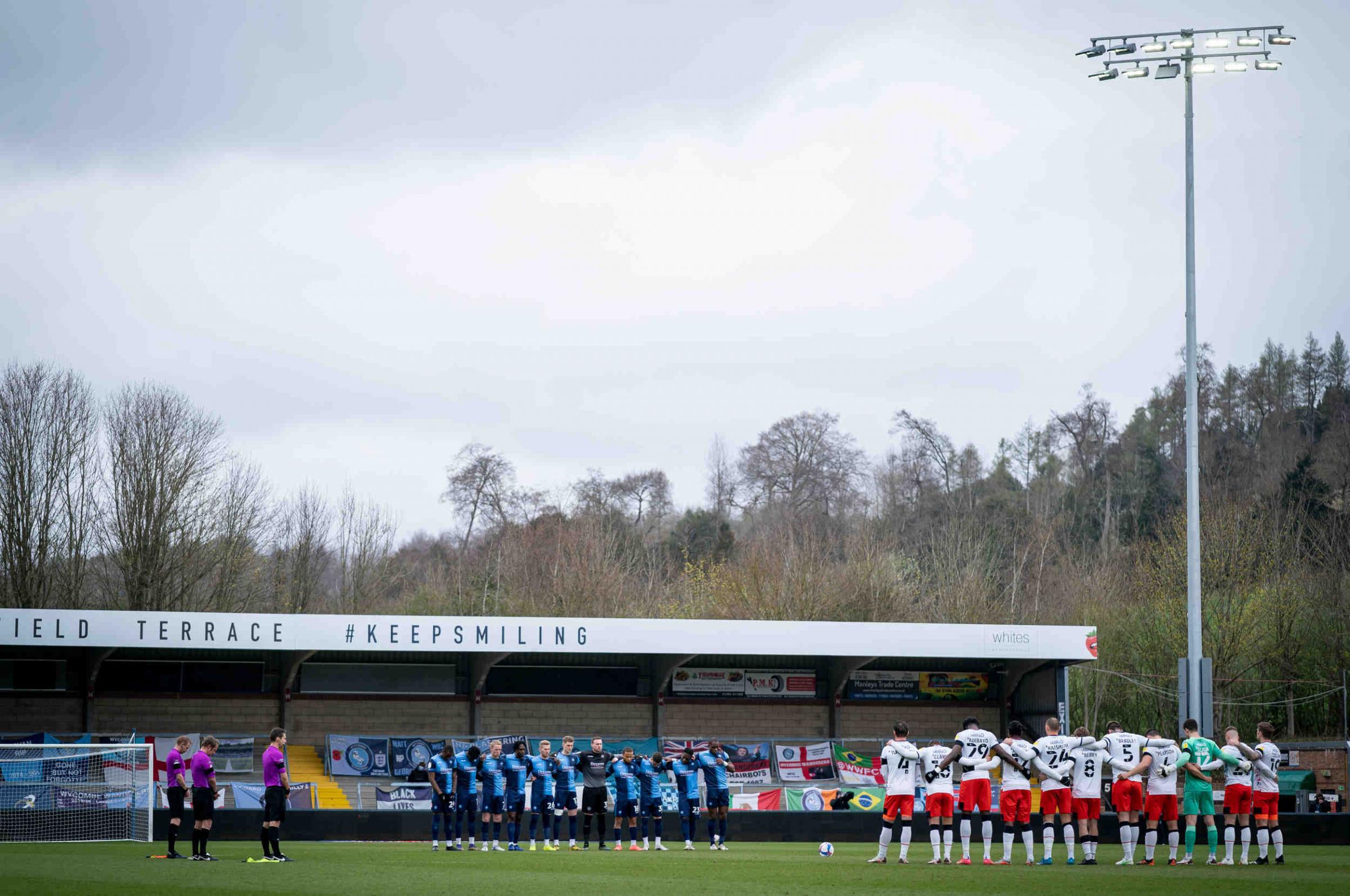 Both sets of players observed in a two-minute silence for the late Prince Philip (Prime Media)